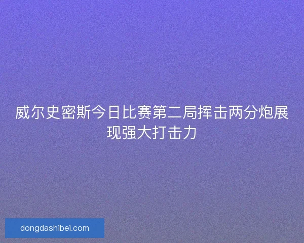 威尔史密斯今日比赛第二局挥击两分炮展现强大打击力